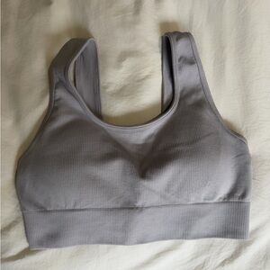 90 Degree By Reflex Light Gray Sports Bra